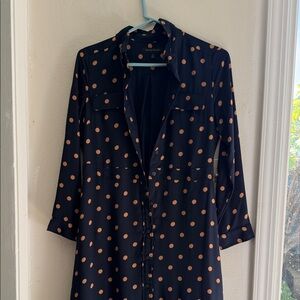 Banana Republic Black Maxi Dress with Tan Polka Dots